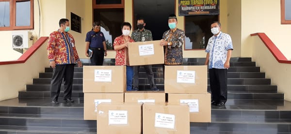 GTPP Covid-19 Kabupaten Terima Bantuan 1.800 Masker N95 dari PT.Naga Laut Timur