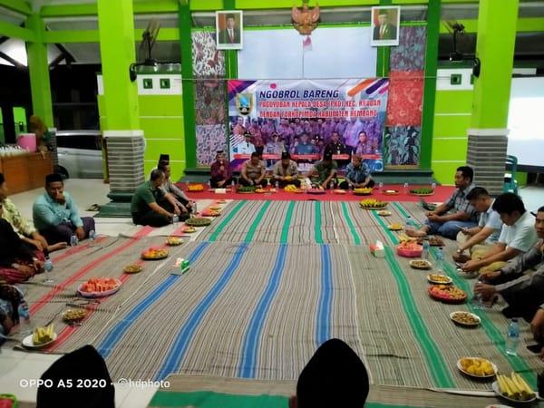 Bupati Ngobrol Bareng Kepala Desa se Kecamatan Kragan